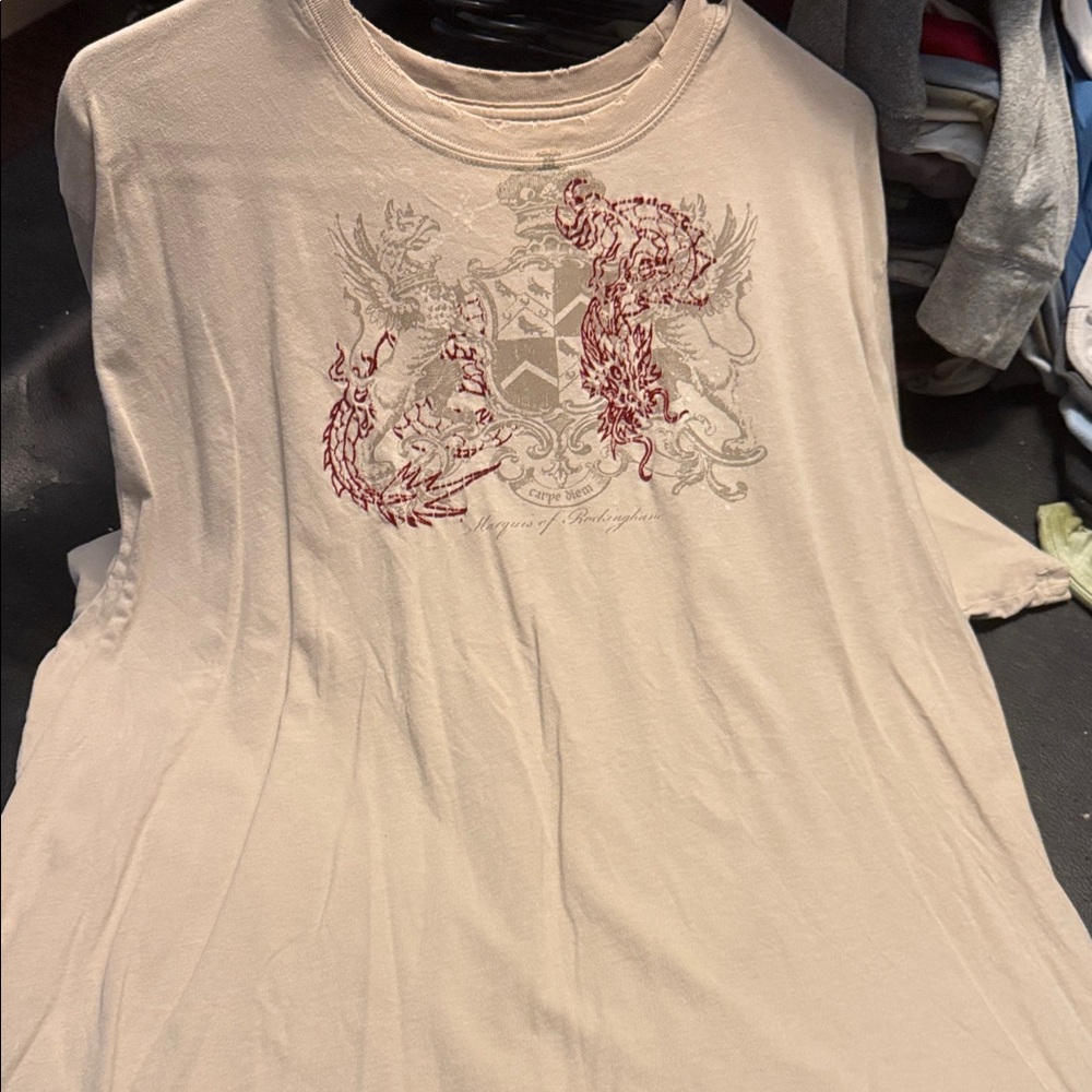 Stranded Beige and Maroon Graphic Tee